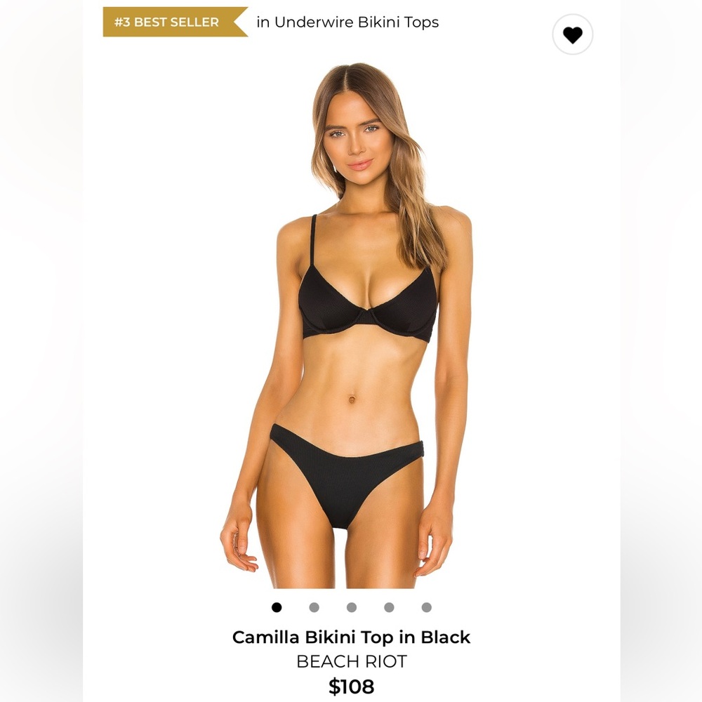 Beach Riot Camilla Black Bikini Top